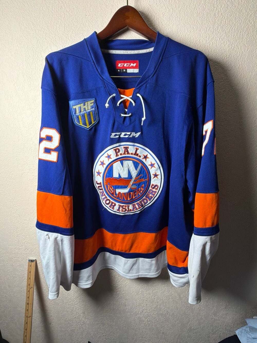 CCM P.A.L. New York Junior Islanders Hockey Jersey #72 sewn Size XL